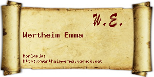 Wertheim Emma névjegykártya